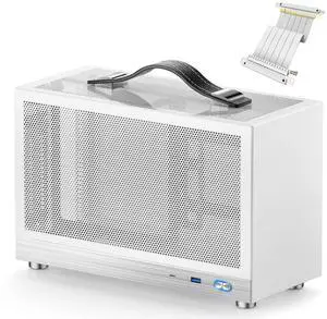 S300 - Gaming Case - Front I/O USB 3.0 Type - C Port - SFX Power Supply 100-130mm -Cable Management System - luminum Mini-ITX Motherboard Small Portable for PC (PCIe 3.0 16X Riser Cable)