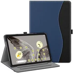 Fintie Case for Google Pixel Tablet 11 Inch 2023 Release, Multi-Angle Viewing Protective Stand Cover with Pocket & Pencil Holder Compatible with Charging Speaker Dock, Navy/Black