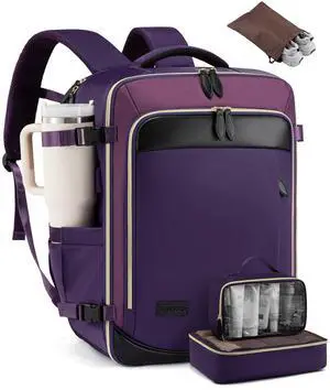 LOVEVOOK 50L Travel Backpack Carry On Airline Approved, Large Backpack with 3 Packing Cubes, TSA Travel Essentials Carry On Bag, Waterproof Weekender Overnight Luggage Daypack, Fits 18 Inch Laptop