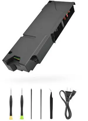 LHM for PS4 Power Supply Replacement ADP-200ER/N14-200P1A with Power Cord, for CUH-12xx Series Host Source Replacement(4 pin) with Repair Tools and Manual