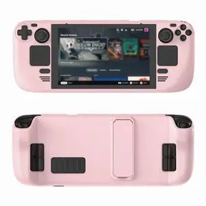 Nexytrix Steam Deck Case for LCD/OLED, Protective Cover with Adjustable Kickstand, 360° Full Body Protection, Anti-Scratch & Anti-Fall, Slim PC Hard Shell for Gaming & Travel Use-(Rose Pink)