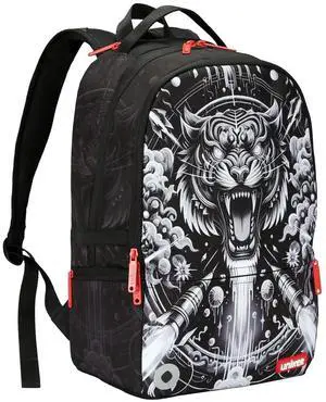 Travel Laptop Backpack,Graffiti Backpack for Work,Designer Laptop Backpack for 15.6 Inch,Water Resistant Bag (Tiger)
