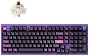 Keychron Q5 Pro Wireless QMK/VIA Mechanical Keyboard, Full Customizable 96% Layout with Programmable Knob, Hot-swappable K Pro Brown Switch Compatible with Mac Windows Linux - Purple