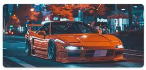 FeoYoed Large Mouse Pad JDM Cars NSX Night Driving Desk Mat Computer Accessories Gaming Office Organizers Supplies Decor Essentials Keyboard Pads for Desk Rubber 40x90cm