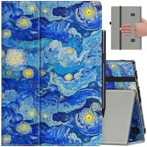 VORI Case for All-New Amazon Kindle Fire HD 10 Tablet (13th/11th Generation 2023/2021 Release) and Fire HD 10 Plus - Slim Folding Stand Folio Cover with Auto Wake/Sleep & Hand Strap, Starry Night Blue