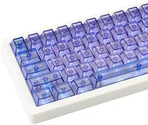 GEKUCAP Custom PC Keycaps 157 Keys, Transparent PC Material Keycap Cherry Profile, Minimalist Purple Keycaps for Cherry MX Gateron Kailh Cross Type Switch ANSI Mechanical Keyboard