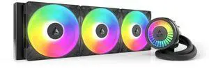 ARCTIC Liquid Freezer III Pro 420 A-RGB - AIO CPU Cooler, 3 x 140 mm Water Cooling, 38 mm Radiator, PWM Pump, VRM Fan, for AMD AM5/AM4, Intel LGA1851/1770 Contact Frame - Black