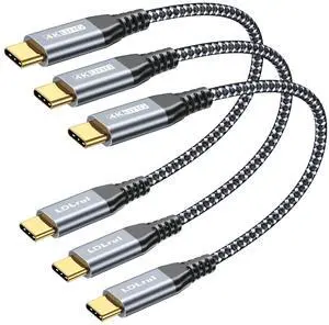 Short USB C Cable [1FT, 3Pack] 20Gbps Data Transfer, 4K Video Monitor, USB 3.2 Gen 2x2, Type C 100W PD Fast Charging Cord for iPhone 16/15, Samsung T7, MacBook Pro, iPad Pro, Galaxy 25/24, Chromebook