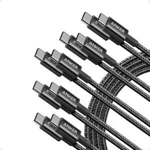 Anker USB C to USB C Cable, Type-C Charging Cord Fast Charge(6FT*5,100W), for iPhone 17 Series, MacBook and More(Black)