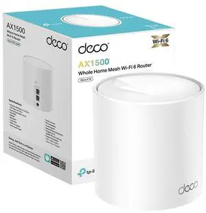TP-Link Deco X10(1-Pack), AX1500 Mbps, Coverage up to 190 m², Connectivity up to 120 Devices, Gigabit Port, Easy Installation with Mobile App, AI-Powered Wi-Fi 6 Mesh System