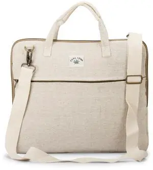 LONGING TO BUY Hemp Laptop Sling Bag & Hemp Shoulder Bag For Men & Women (Beige)