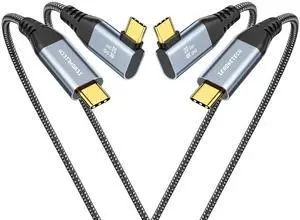 ZeroneTeck USB C to USB C Cable (6.6FT 2 Pack), 4K USB C Monitor Cable Right Angle, UHD USB Type C Video Output, 20Gbps 100W Fast Charging, for MacBook, Dell, LG, HP, KYY,ARZOPA, ForHelp ZeroneTeck USB C to USB C Cable (6.6FT 2 Pack), 4K USB C Monitor Cable Right Angle, UHD USB Type C Video Output, 20Gbps 100W Fast Charging, for MacBook, Dell, LG, HP, KYY,ARZOPA, ForHelp