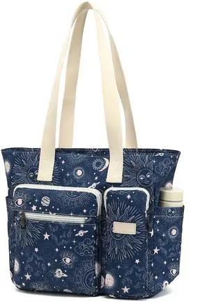 SANFAN Women Tote Bag With Muti-Pockets,Lightweight Shoulder Bag,Large Capacity Handbag for Travel, Work, Gym (Sol de Mayo) SANFAN Women Tote Bag With Muti-Pockets,Lightweight Shoulder Bag,Large Capacity Handbag for Travel, Work, Gym (Sol de Mayo)
