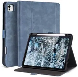 AsileCuir Handmade Case for iPad Pro 11 Inch (M5/M4) 2025/2024 with Pencil Holder Pocket,Magnetic Closure,Auto Sleep/Wake,Vegan Leather Folio Protective Cover,Multi Angles Stand,Light Blue AsileCuir Handmade Case for iPad Pro 11 Inch (M5/M4) 2025/2024 with Pencil Holder Pocket,Magnetic Closure,Auto Sleep/Wake,Vegan Leather Folio Protective Cover,Multi Angles Stand,Light Blue
