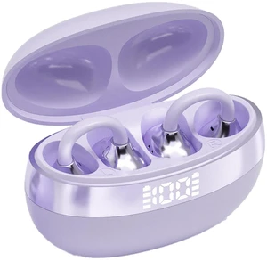 ZKBSIAXD Wireless Earbuds Open Ear Clip-Type with Dynamic Sound, 300Hours Battery Life, ENC Microphone, IPX4 Water Resistance, Secure Fit for Cycling, Travel, iPhone Android Phone - Purple ZKBSIAXD Wireless Earbuds Open Ear Clip-Type with Dynamic Sound, 300Hours Battery Life, ENC Microphone, IPX4 Water Resistance, Secure Fit for Cycling, Travel, iPhone Android Phone - Purple