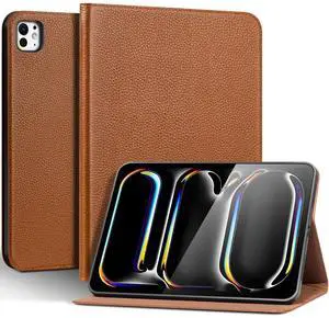 Thryxop Genuine Leather Case for iPad Pro 11 inch Case (M5/M4) 2025/2024 ^^ Slim Protective Cover with Adjustable Stand, Auto Wake/Sleep, Premium Leather ^^ Brown Thryxop Genuine Leather Case for iPad Pro 11 inch Case (M5/M4) 2025/2024 ^^ Slim Protective Cover with Adjustable Stand, Auto Wake/Sleep, Premium Leather ^^ Brown