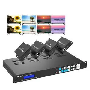 MT-VIKI 4K 4x4 HDMI Extender Matrix 4 in 12 Out - UltraHD 4K @ 60Hz 4:4:4 Over Single CAT5e/6/7 Cable with IR Control, RS-232, Up to 230 Ft, 4 Receivers Included MT-VIKI 4K 4x4 HDMI Extender Matrix 4 in 12 Out - UltraHD 4K @ 60Hz 4:4:4 Over Single CAT5e/6/7 Cable with IR Control, RS-232, Up to 230 Ft, 4 Receivers Included