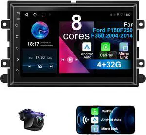 8 Core 4+32G Android 13 Car Radio for Ford F150/F250/F350 2004-2014, Wireless CarPlay Android Auto with 7 Inch 1024x600 IPS Touchscreen Stereo Player Support/Backup Camera/AM/FM/RDS, AUX, DSP, 8 Core 4+32G Android 13 Car Radio for Ford F150/F250/F350 2004-2014, Wireless CarPlay Android Auto with 7 Inch 1024x600 IPS Touchscreen Stereo Player Support/Backup Camera/AM/FM/RDS, AUX, DSP,