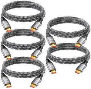 URELEGAN 3FT HDMI Cable 8K 5-Pack, High Speed HDMI Cord 4K@120Hz/144Hz, 8K@60Hz, HDMI 2.1 Support eARC, HDCP2.3/2.2, HDR10+ for KVM, Fire TV Stick, PS5, Xbox, LG, Roku, Switch, Portable Monitor URELEGAN 3FT HDMI Cable 8K 5-Pack, High Speed HDMI Cord 4K@120Hz/144Hz, 8K@60Hz, HDMI 2.1 Support eARC, HDCP2.3/2.2, HDR10+ for KVM, Fire TV Stick, PS5, Xbox, LG, Roku, Switch, Portable Monitor