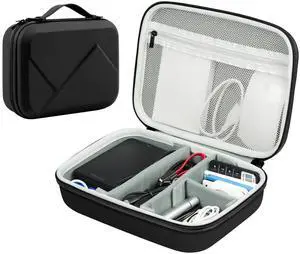 miloocul EVA Electronic Accessories Storage Case Large Shockproof Waterproof Storage Bag for Electronics Organizer Portable Cable Storage Bag for Travel or Work (Black, Single Layer) miloocul EVA Electronic Accessories Storage Case Large Shockproof Waterproof Storage Bag for Electronics Organizer Portable Cable Storage Bag for Travel or Work (Black, Single Layer)