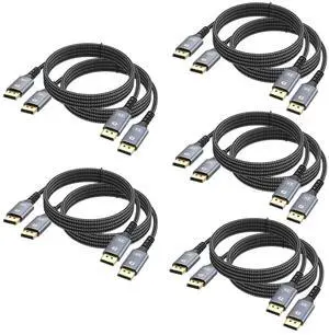 UKYEE 8K Displayport 1.4 Cable 8K@60HZ Nylon Cable 6.6FT 10-Pack UKYEE 8K Displayport 1.4 Cable 8K@60HZ Nylon Cable 6.6FT 10-Pack