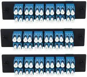 fyboptwu - 24 Fibers LC to LC Duplex Single Mode Fiber Patch Panel with 12 pcs LC/LC UPC Duplex Singlemode Fiber Optic Coupler Adapters Connector, 3pc fyboptwu - 24 Fibers LC to LC Duplex Single Mode Fiber Patch Panel with 12 pcs LC/LC UPC Duplex Singlemode Fiber Optic Coupler Adapters Connector, 3pc