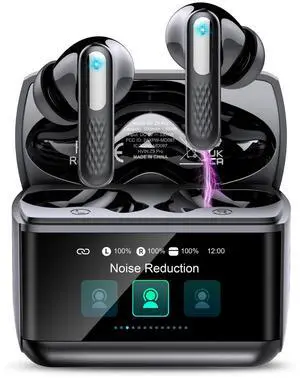 ZYHKON Wireless Earbuds with Touch Screen, Transparency Mode, IPX7 Earphones, Dark Black ZYHKON Wireless Earbuds with Touch Screen, Transparency Mode, IPX7 Earphones, Dark Black