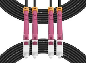 10M(33ft) Outdoor OM4 LC to LC Fiber Patch Cable,Armored Fiber Optic Cable Cord,10GB/40GB/100GB Multimode Jumper Duplex MMF 50/125um Industrial TPU OD-5.0mm Direct Burial Fiber Black 10M(33ft) Outdoor OM4 LC to LC Fiber Patch Cable,Armored Fiber Optic Cable Cord,10GB/40GB/100GB Multimode Jumper Duplex MMF 50/125um Industrial TPU OD-5.0mm Direct Burial Fiber Black