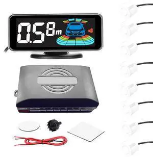 Shkalacar Car Reverse Parking Radar System Backup Rear Reversing Radars with 8 Parking Sensors Distance Detection + LCD Distance Display + Sound Warning Buzzer Shkalacar Car Reverse Parking Radar System Backup Rear Reversing Radars with 8 Parking Sensors Distance Detection + LCD Distance Display + Sound Warning Buzzer