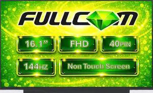 FULLCOM New Replacement Screen for NV161FHM-NX2 16.1" FHD 1920x1080 144Hz IPS 40 Pin Non Touch No Brackets for Laptop/Display/Screen/LCD Application FULLCOM New Replacement Screen for NV161FHM-NX2 16.1" FHD 1920x1080 144Hz IPS 40 Pin Non Touch No Brackets for Laptop/Display/Screen/LCD Application