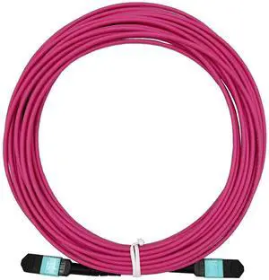 Elfcam - 15m/49.21ft Fiber Optic Cable MPO Female to MPO Female, 12 Fibres Multimode OM4, Type B, Purple (15m, 12 Fibers) Elfcam - 15m/49.21ft Fiber Optic Cable MPO Female to MPO Female, 12 Fibres Multimode OM4, Type B, Purple (15m, 12 Fibers)