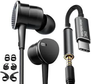 Wired Headphones Deep Bass Sport Earbuds, Magnetic Anti-Tangle In-Ear Wired Earphones- Call Noise Cancelling USB C Headset with Microphone,Type C Stereo Heavy bass ear bud (Black-3.5mm&USB C plug) Wired Headphones Deep Bass Sport Earbuds, Magnetic Anti-Tangle In-Ear Wired Earphones- Call Noise Cancelling USB C Headset with Microphone,Type C Stereo Heavy bass ear bud (Black-3.5mm&USB C plug)