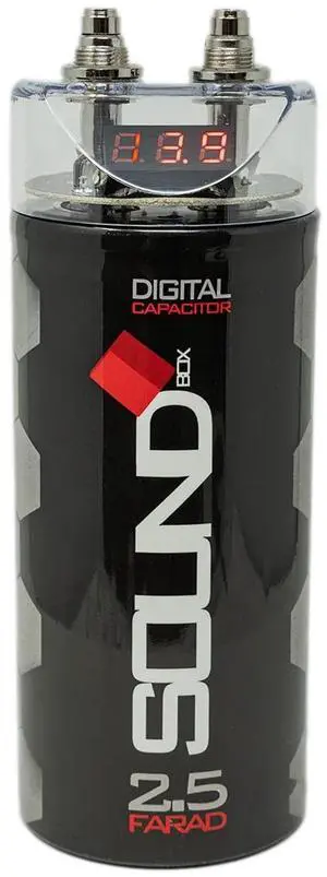 SoundBox SCAP2D, 2.5 Farad Digital Capacitor for Car Audio - 2500 Watts SoundBox SCAP2D, 2.5 Farad Digital Capacitor for Car Audio - 2500 Watts
