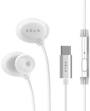 AZLA ASE-600 ASMR Wired Earbuds with Microphone Soft Silicone Earphones for School, Comfortable in-Ear Headphones, USB-C Wired Earbuds for Long Listening - Apple iPhone 16 Headphones (Silver) AZLA ASE-600 ASMR Wired Earbuds with Microphone Soft Silicone Earphones for School, Comfortable in-Ear Headphones, USB-C Wired Earbuds for Long Listening - Apple iPhone 16 Headphones (Silver)
