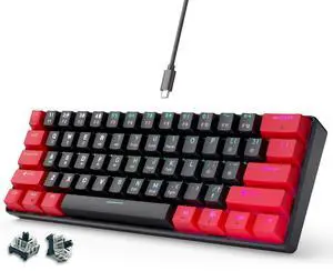 abucow 60% Mechanical Gaming Keyboard Brown Switch Wired Compact Keyboard Anti-Ghosting No-Conflict 61 Swappable keycaps Ergonomic Design for Windows/Mac (Red-Black) abucow 60% Mechanical Gaming Keyboard Brown Switch Wired Compact Keyboard Anti-Ghosting No-Conflict 61 Swappable keycaps Ergonomic Design for Windows/Mac (Red-Black)