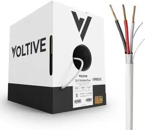 Voltive 20/3 Shielded Low Voltage Wire, Riser CL3R, White, 1000ft - 20AWG, 3 Conductors, Overall Shield, Stranded Bare Copper, UL Listed - V-1305-1 Voltive 20/3 Shielded Low Voltage Wire, Riser CL3R, White, 1000ft - 20AWG, 3 Conductors, Overall Shield, Stranded Bare Copper, UL Listed - V-1305-1