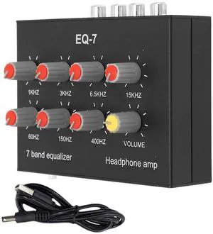 EQ 7 Band Sound Equalizer Home Audio, 2 Channel Car Audio Equalizer, 3.5mm Interface Digital Headphone Stereo Equalizer for Home Audio, 12dB High Bass Adjustment EQ 7 Band Sound Equalizer Home Audio, 2 Channel Car Audio Equalizer, 3.5mm Interface Digital Headphone Stereo Equalizer for Home Audio, 12dB High Bass Adjustment