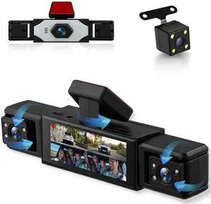 KYNNT 360 Dash Cam 1080P Front+480P Rear Left Right, 4 Channel Dash Cam for Car, 3.16 Inch IPS Dashcams with Night Vision, Loop Recording, Motion Detection, 24/7 Parking Monitor, Reversing Help KYNNT 360 Dash Cam 1080P Front+480P Rear Left Right, 4 Channel Dash Cam for Car, 3.16 Inch IPS Dashcams with Night Vision, Loop Recording, Motion Detection, 24/7 Parking Monitor, Reversing Help