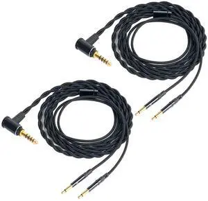 FAAEAL Monitor Headphone Cable,Soft Cotton Yarn Cover Dual 3.5mm Over-Ear AUX Cord Compatible with Hifiman HE560 HE4XX Meze 99 Classics MEZE 109 Pro Headset for Musicians Audiophiles 4.4mm 2-Pack FAAEAL Monitor Headphone Cable,Soft Cotton Yarn Cover Dual 3.5mm Over-Ear AUX Cord Compatible with Hifiman HE560 HE4XX Meze 99 Classics MEZE 109 Pro Headset for Musicians Audiophiles 4.4mm 2-Pack