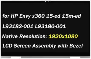Replacement for HP Envy x360 15m-ed0023dx 15m-ed0013dx 15m-ed1013dx 15m-ed1023dx 15-ed0047nr 15-ed 15m-ed L93182-001 L93180-001 15.6" 30 Pin 1920x1080 LED LCD Touch Screen Display Assembly with Bezel Replacement for HP Envy x360 15m-ed0023dx 15m-ed0013dx 15m-ed1013dx 15m-ed1023dx 15-ed0047nr 15-ed 15m-ed L93182-001 L93180-001 15.6" 30 Pin 1920x1080 LED LCD Touch Screen Display Assembly with Bezel