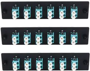 fyboptwu - 12 Fibers LC to LC OM3 Duplex Multi Mode Fiber Patch Panel with 3 pcs LC/LC UPC Duplex Multimode Fiber Optic Coupler Adapters Connector,3pcs fyboptwu - 12 Fibers LC to LC OM3 Duplex Multi Mode Fiber Patch Panel with 3 pcs LC/LC UPC Duplex Multimode Fiber Optic Coupler Adapters Connector,3pcs