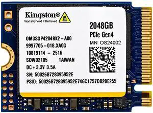 Kingston 2TB M.2 2230 PCIe Gen 4.0x4 NVMe SSD OM3SGP4 Compatible with Steam Deck Surface Ally Mini PC Up to 7000 MB/s Kingston 2TB M.2 2230 PCIe Gen 4.0x4 NVMe SSD OM3SGP4 Compatible with Steam Deck Surface Ally Mini PC Up to 7000 MB/s