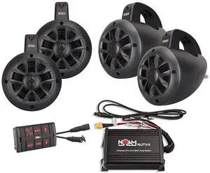 NOAM NUTV4 Quad - 4 Channels Marine Bluetooth ATV/Golf Cart/UTV Tower Speakers Stereo System NOAM NUTV4 Quad - 4 Channels Marine Bluetooth ATV/Golf Cart/UTV Tower Speakers Stereo System