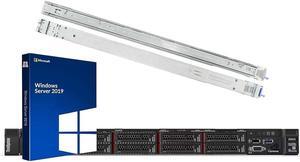 Lenovo ThinkSystem SR250 Rack Server Bundle with Rail Kit, Windows Server 2019, Intel Xeon E-2136 6-Core 3.3GHz, 64GB DDR4, 4TB SSD, RAID