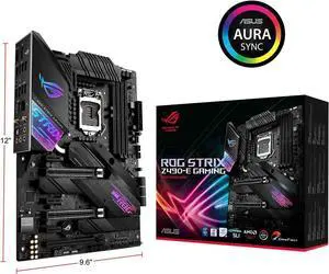 ASUS ROG STRIX Z490-E GAMING LGA 1200 (Intel 10th Gen) Intel Z490 (WiFi 6) SATA 6Gb/s ATX Intel Motherboard (14+2 Power Stages, DDR4 4600, Intel 2.5 Gb Ethernet, Bluetooth v5.1, Dual M.2 and AURA Sync
