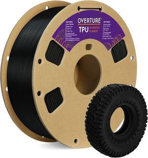 OVERTURE TPU Filament 1.75mm Flexible TPU Roll, Soft 3D Printer Consumables, 1kg Spool (2.2 lbs), Dimensional Accuracy +/- 0.03 mm