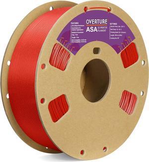 OVERTURE ASA Filament 1.75mm, 1kg Spool (2.2lbs) 3D Printer Filament, Premium Anti-UV, ASA Filament Perfect for Printing Outdoor Functional Parts, Dimensional Accuracy +/- 0.03 mm (Diamond Red)