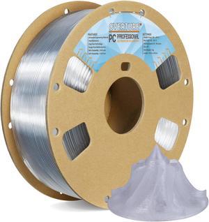 OVERTURE Tough PC PROFEESIONAL Filament, Cardboard Spool, 1kg(2.2lbs), Dimensional Accuracy 99% Probability +/- 0.03mm, Fit Most FDM Printer (Transparent)