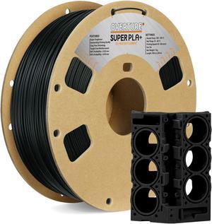 OVERTURE Super PLA+ Filament 1.75mm, Toughness Enhanced PLA Plus, Cardboard Spool, 1kg Filament (2.2lbs), Dimensional Accuracy +/- 0.03 mm (Black)