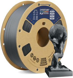 OVERTURE PLA Plus (PLA+) Filament 1.75mm PLA Professional Toughness Enhanced PLA Roll, Cardboard Spool, Premium PLA 1kg(2.2lbs), Dimensional Accuracy 99% Probability +/- 0.02mm (Space Gray)